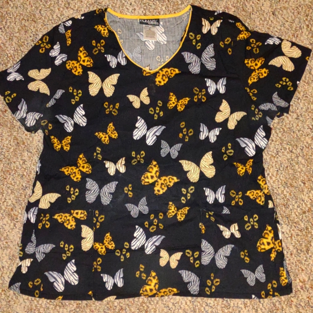 Runway by Cherokee butterfly scrub shirt, TONS of scrubs bundle and save